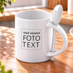 Hrnek se lžičkou bílý,...