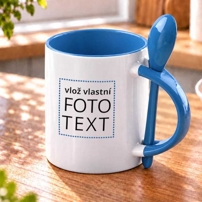 Hrnek se lzickou klasicky modry
