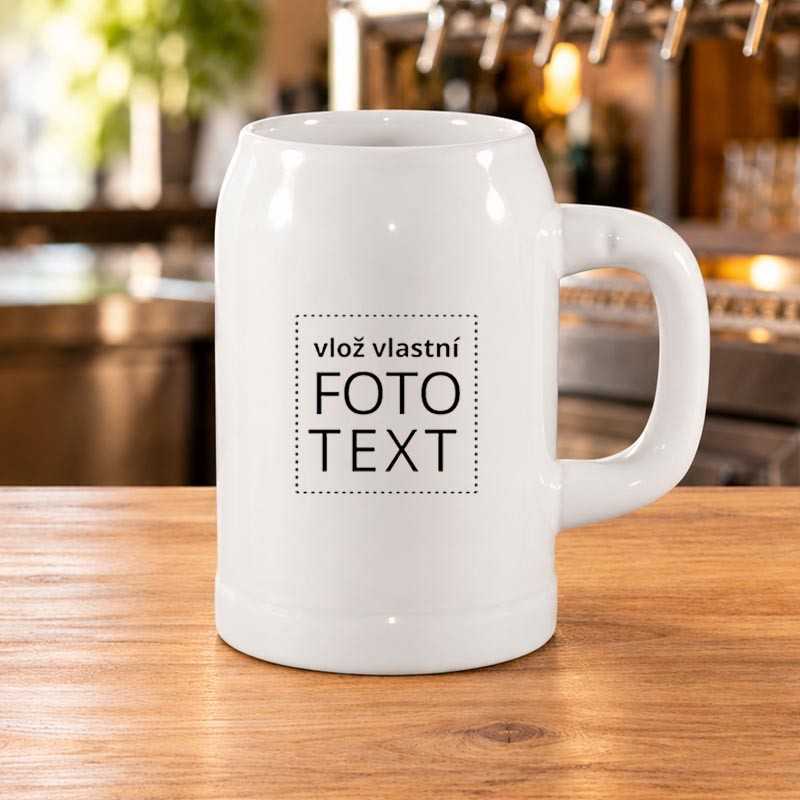 Korbel siroky keramicky s vlastni fotkou ci potiskem 500 ml