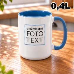 Hrnek velký 400 ml s modrým...