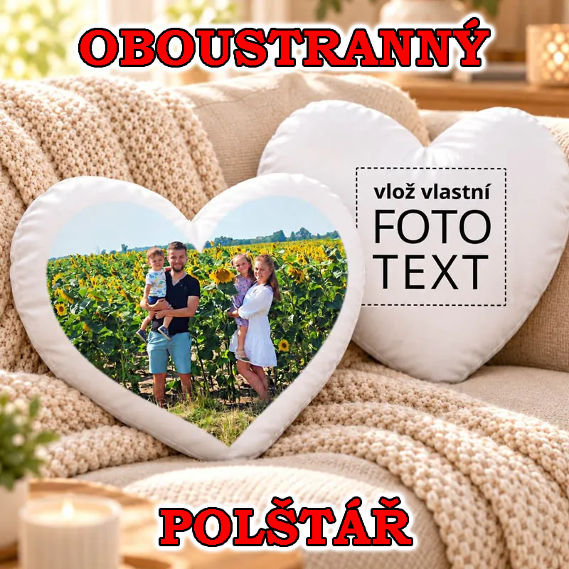 Polstar polstarek srdce s vlastni fotkou ci potiskem 42x38 cm