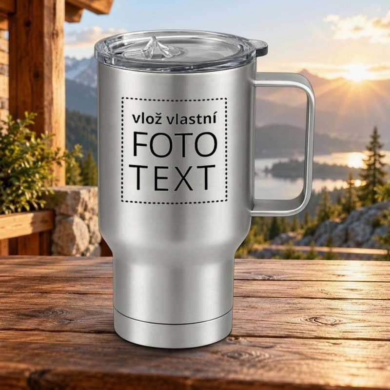 Stříbrný termohrnek nerez celokovový 450 ml