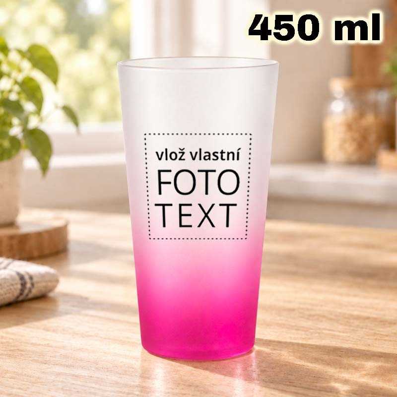 Sklenice matná 450 ml fialový přechod