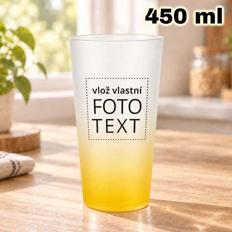 Sklenice matná 450 ml žlutý přechod