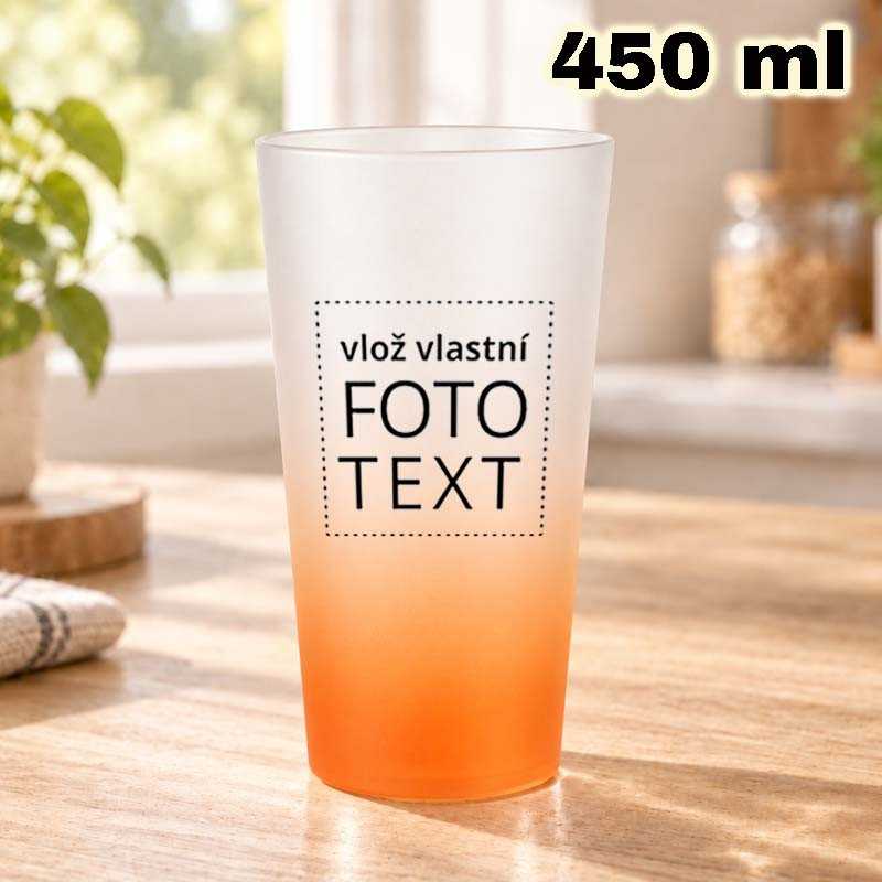 Sklenice matná 450 ml oranžový přechod