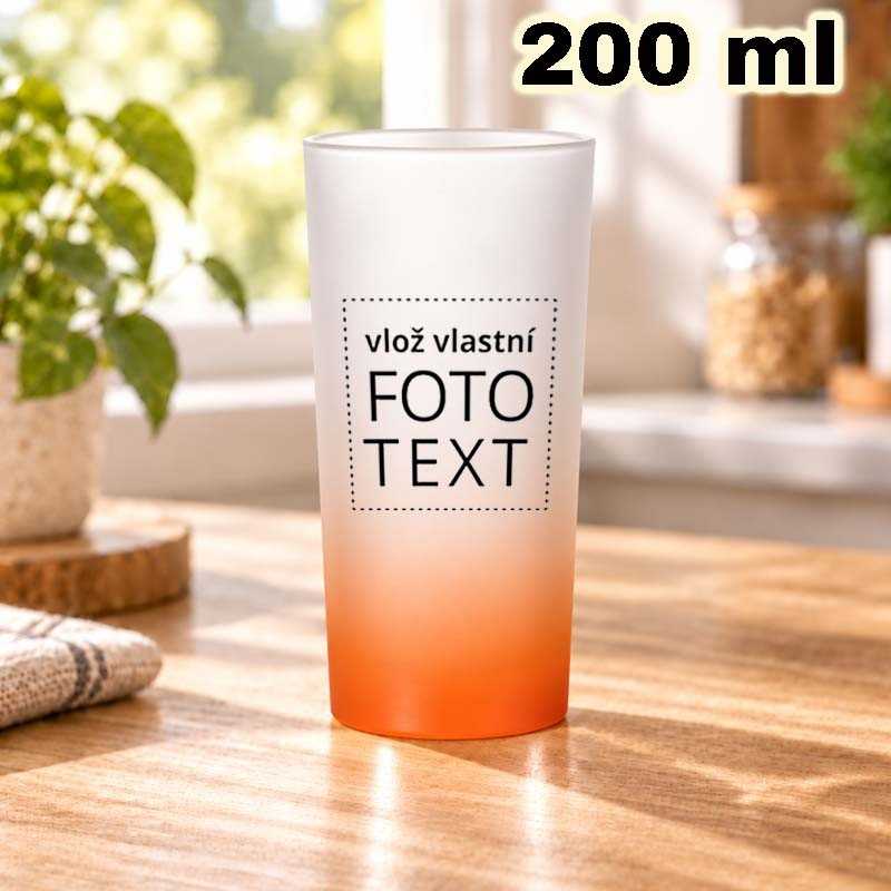 Sklenice matná 200 ml oranžový přechod