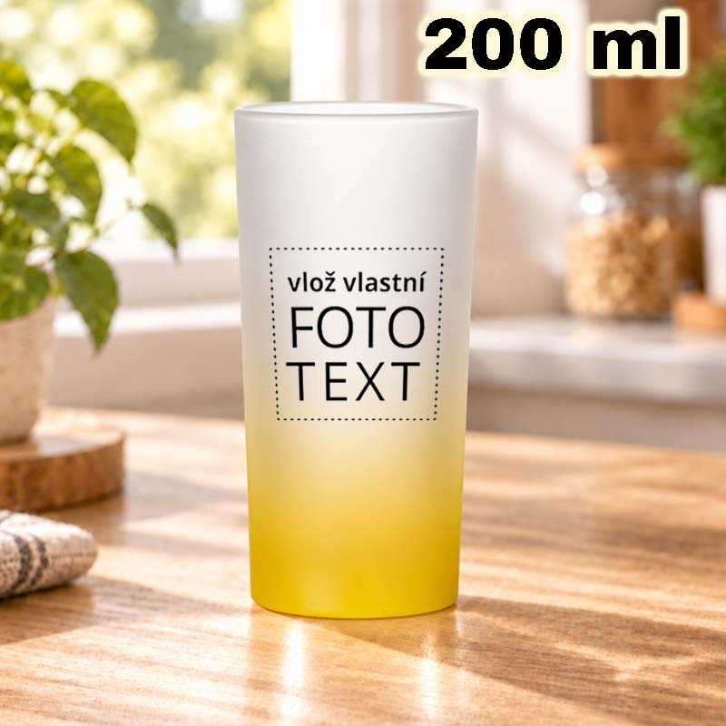 Sklenice matná 200 ml žlutý přechod