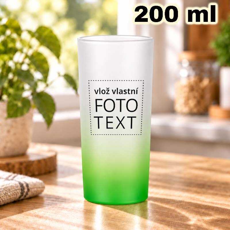 Sklenice matná 200 ml zelený přechod