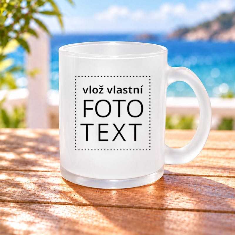 Hrnek skleněný, matný, 0,3L, s vlastním potiskem, fotografií