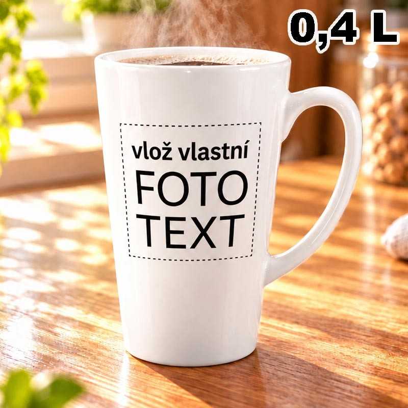 Hrnek Latte velký bílý s vlastní fotkou či potiskem