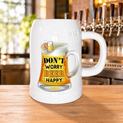 Korbel "Don&acute;t Worry Beer Happy" keramick&yacute; s d&aacute;rkovou krabičkou