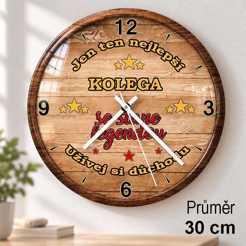 Hodiny skleněné 30 cm k odchodu do důchodu pro muže s vlastní fotkou