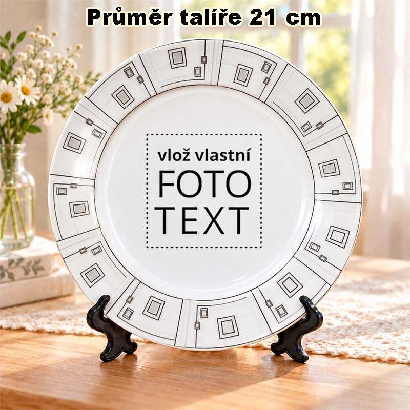 Talíř s vlastním potiskem dekorovaný (Grafika)