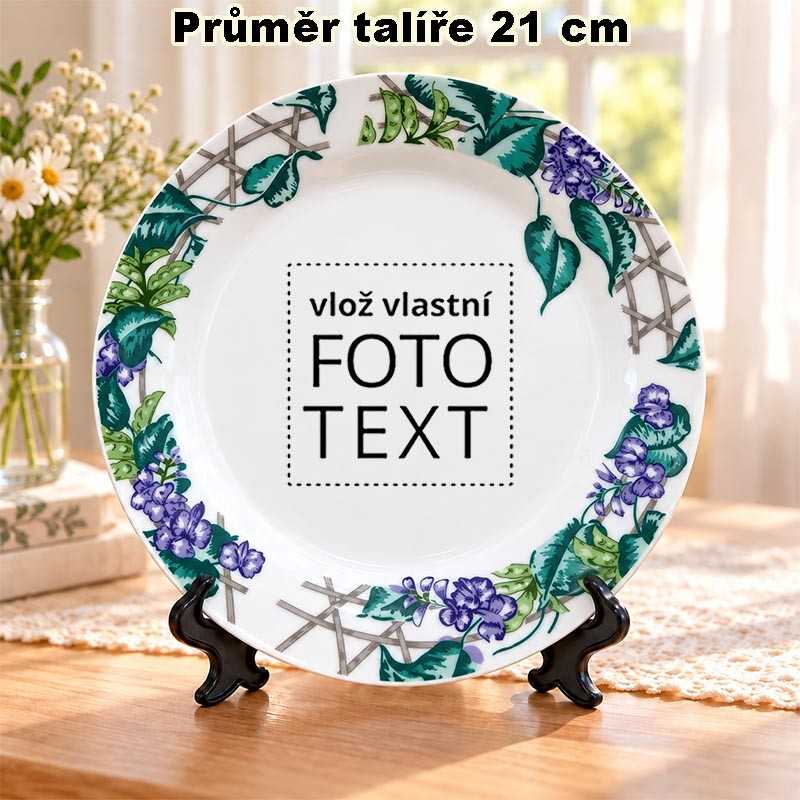 Talíř s vlastním potiskem dekorovaný (Hrozen)