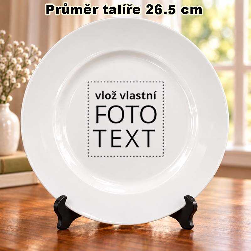 Talíř velký s vlastním potiskem čistě bílý
