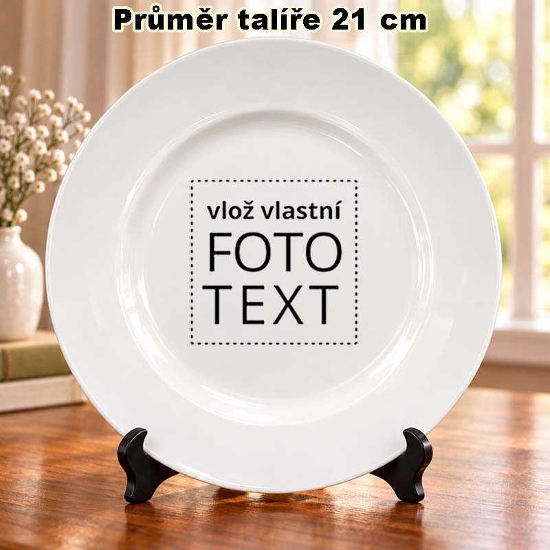 Talíř s vlastním potiskem čistě bílý