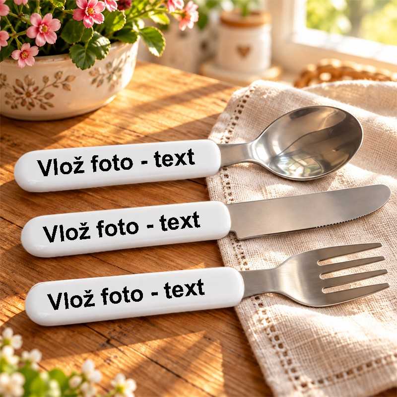 Příbor dětský (přílohový) s vlastním potiskem, nebo textem